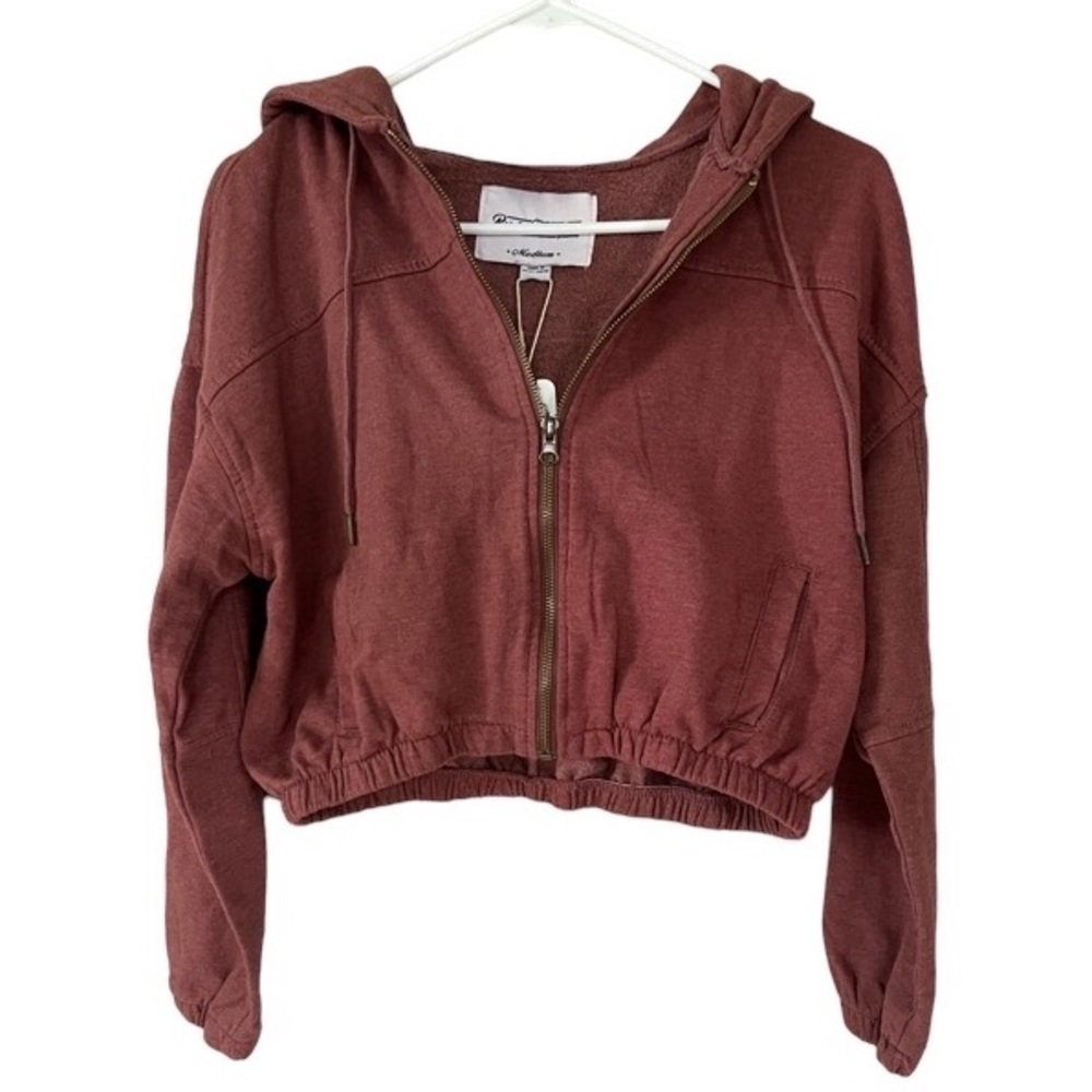 NWT Reserve Fairfax | Maroon | Women’s | Crop Hoodie | Zip Up | Cotton